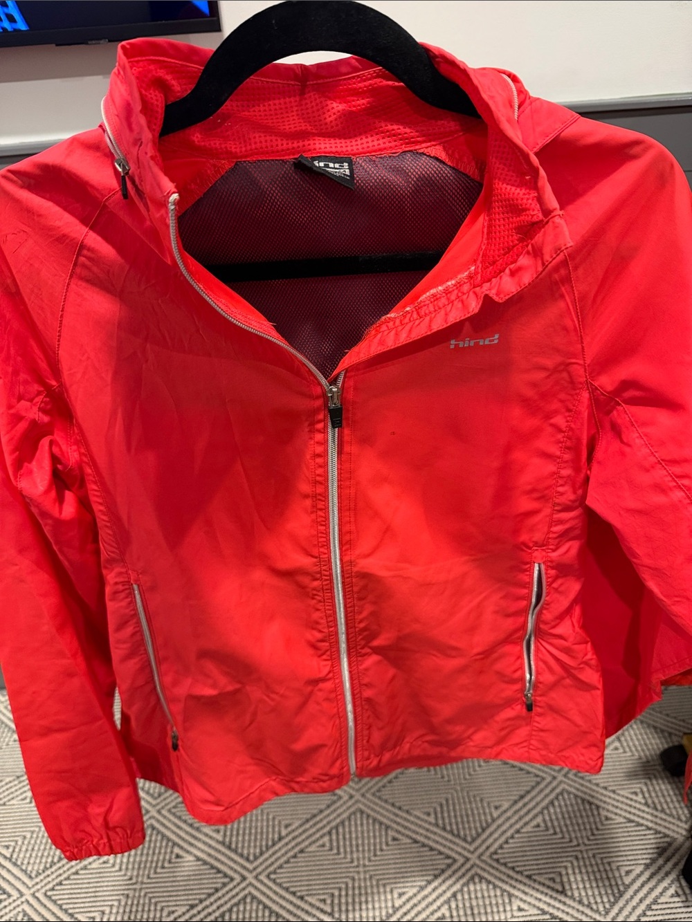Bright Salmon Color Hooded Jacket - Women